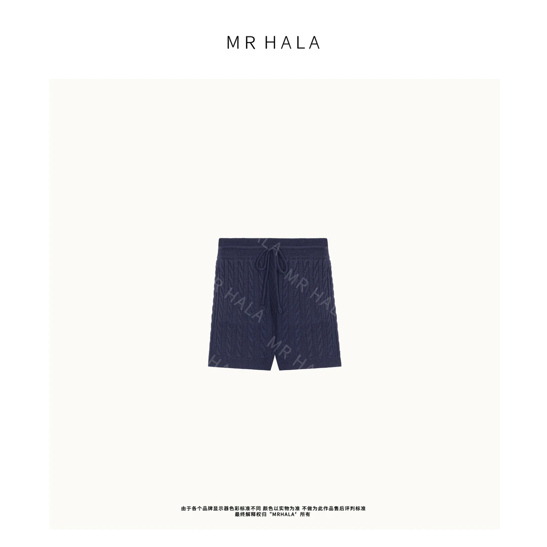 MRHALA颐妙精织山羊绒纽花短裤女 LK41019