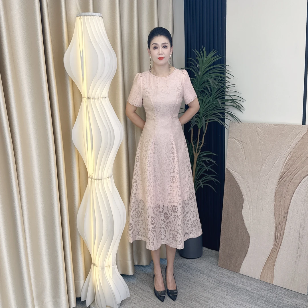 A801夏女装连衣裙显瘦气质轻奢时尚百搭复古收腰名媛显瘦气质轻奢