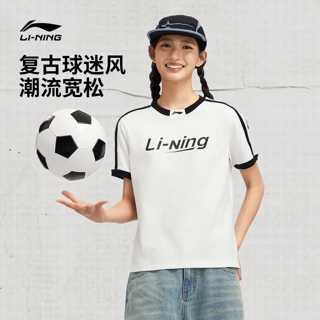 李宁短袖T恤女士运动生活系列圆领款休闲春季针织运动服AHSVB44