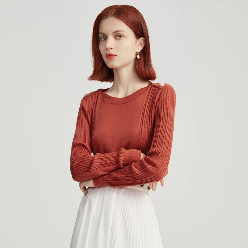 【专属】FINITY 100%绵羊毛新款简约气质显瘦针织衫 F20UD2002S