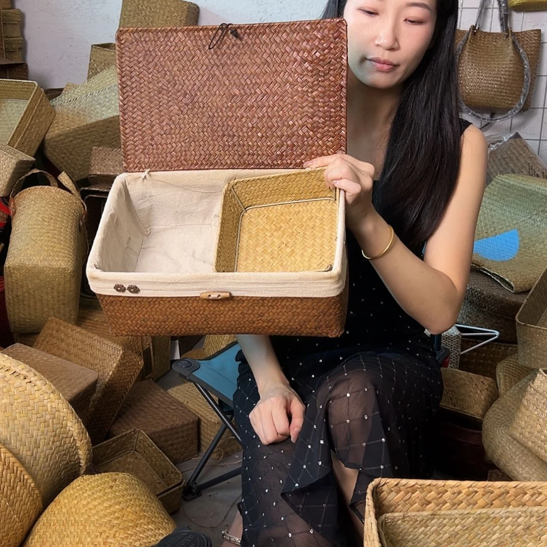 编织带草编包/草编收纳盒微瑕疵
