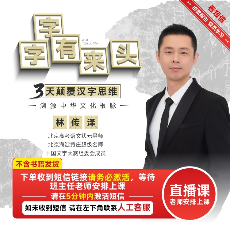 【正版】林传泽老师字字有来头 3天颠覆汉字思维 溯源中华文化根脉