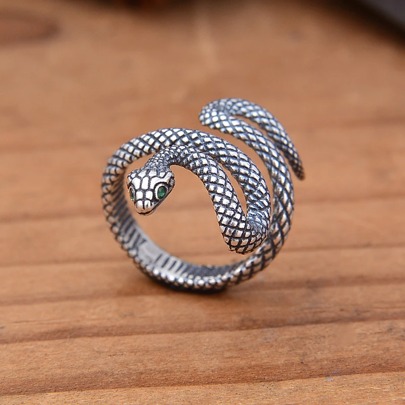 925银银制品 生肖卷卷蛇隔珠绿眼盘蛇配饰手链饰品DIY手串配件