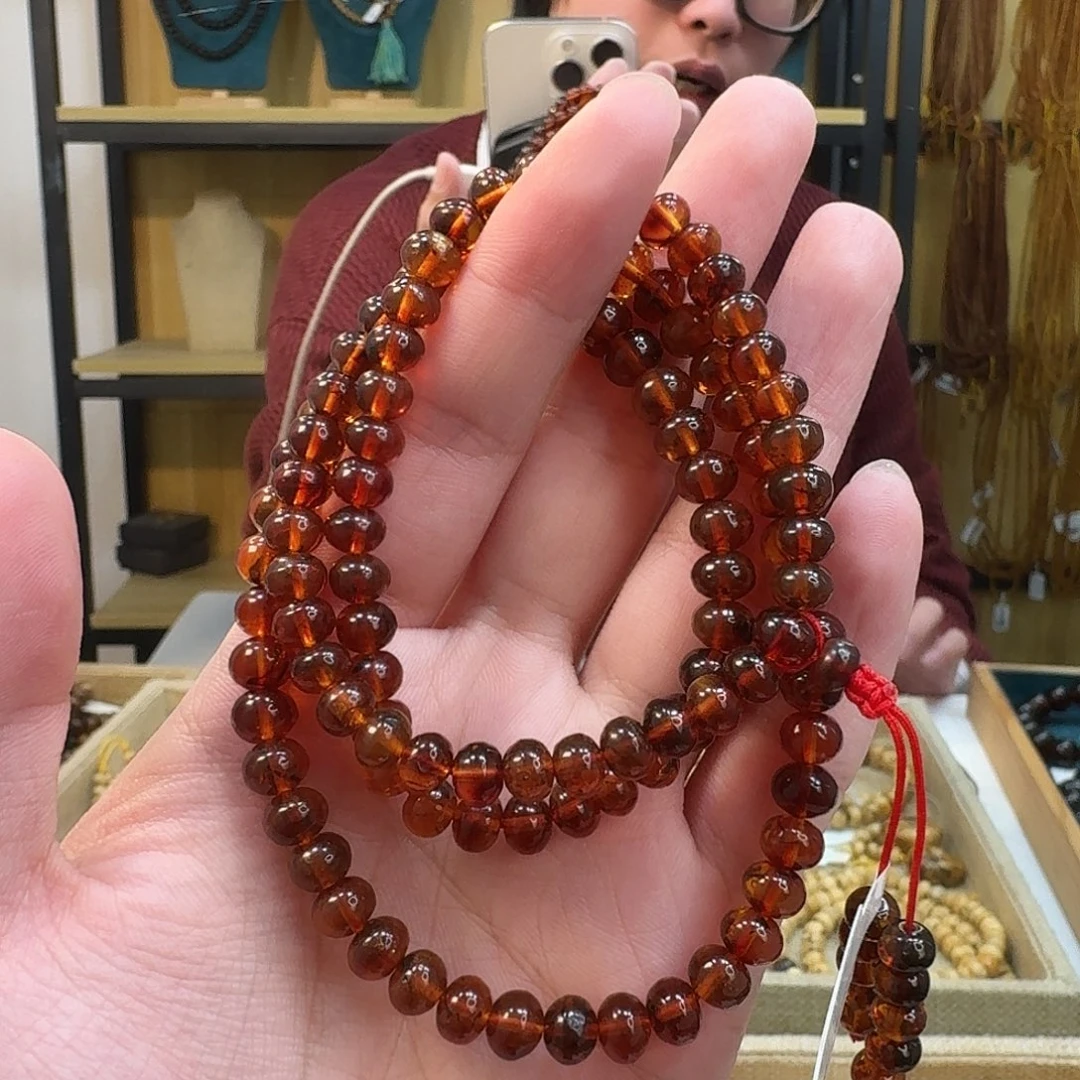 琥珀未镶嵌裸石琥珀6mm浅血