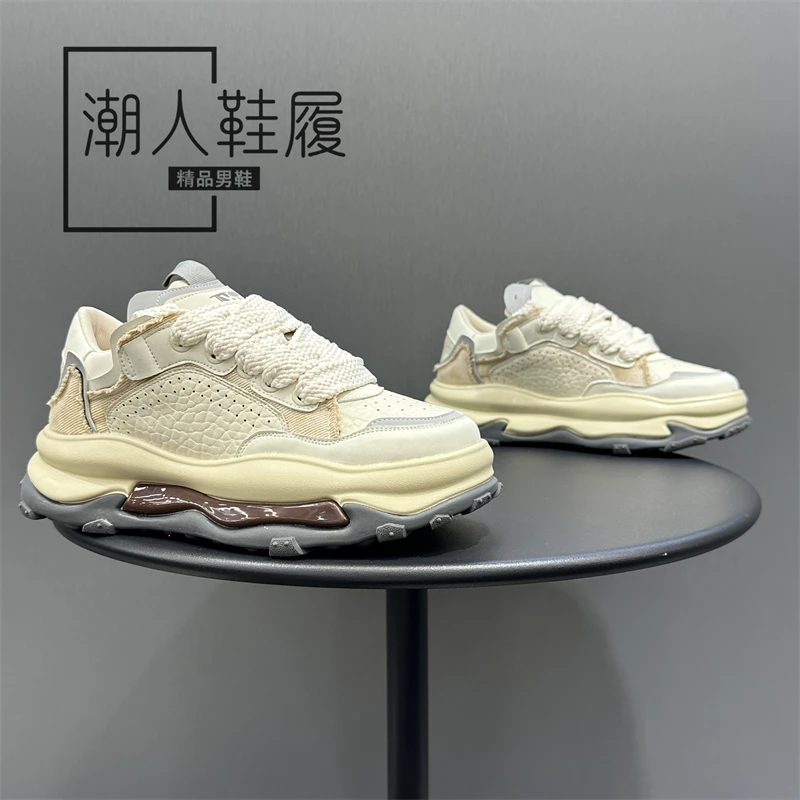 潮牌男鞋2025秋季新款厚底增高时尚休闲鞋舒适百搭潮流简约运动鞋