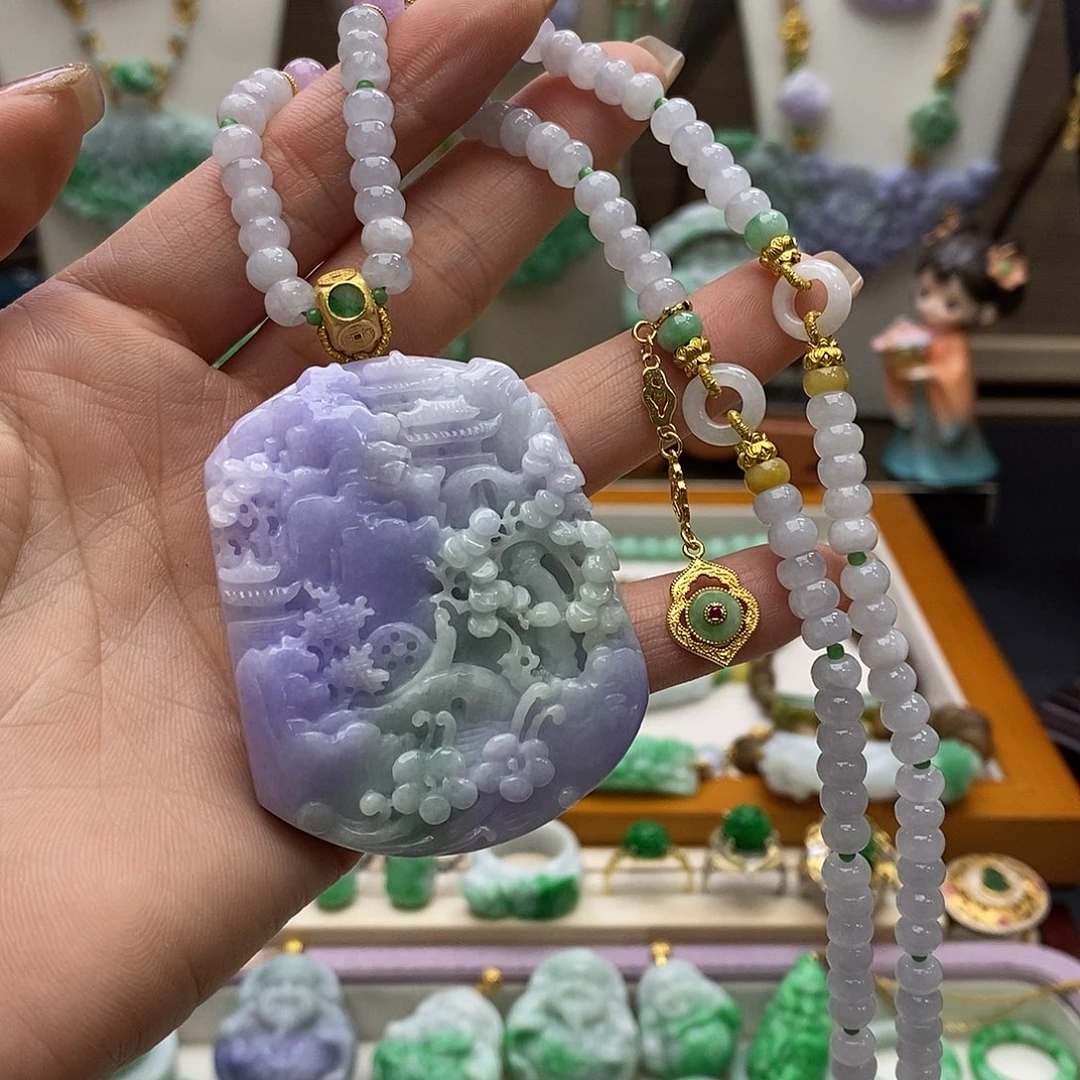 翡翠未镶嵌颈饰天然