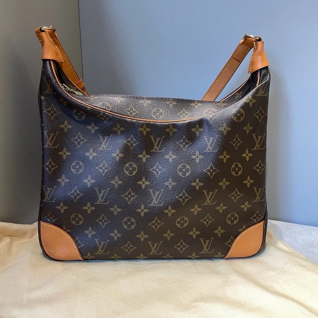95新 LouisVuitton/路易威登 中古老花大号牛角单肩包