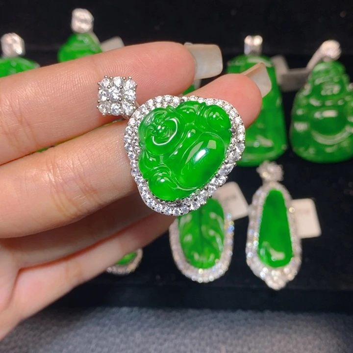 翡翠银S925镶嵌颈饰888888888