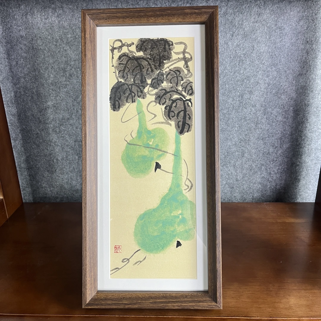 果实类-手绘国画摆台17*36cm客厅卧室玄关书房茶室桌台墙面书画