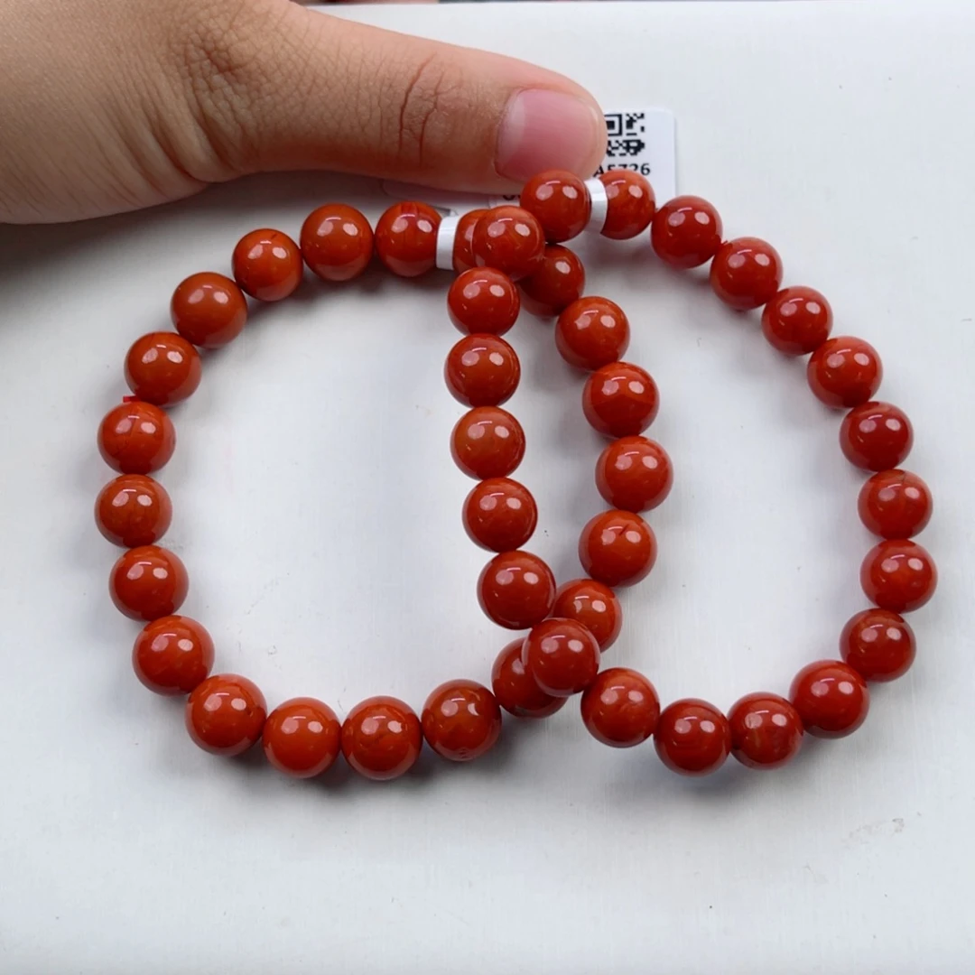 南红玛瑙瓦西圆珠单圈9（多样式发其一）未镶嵌