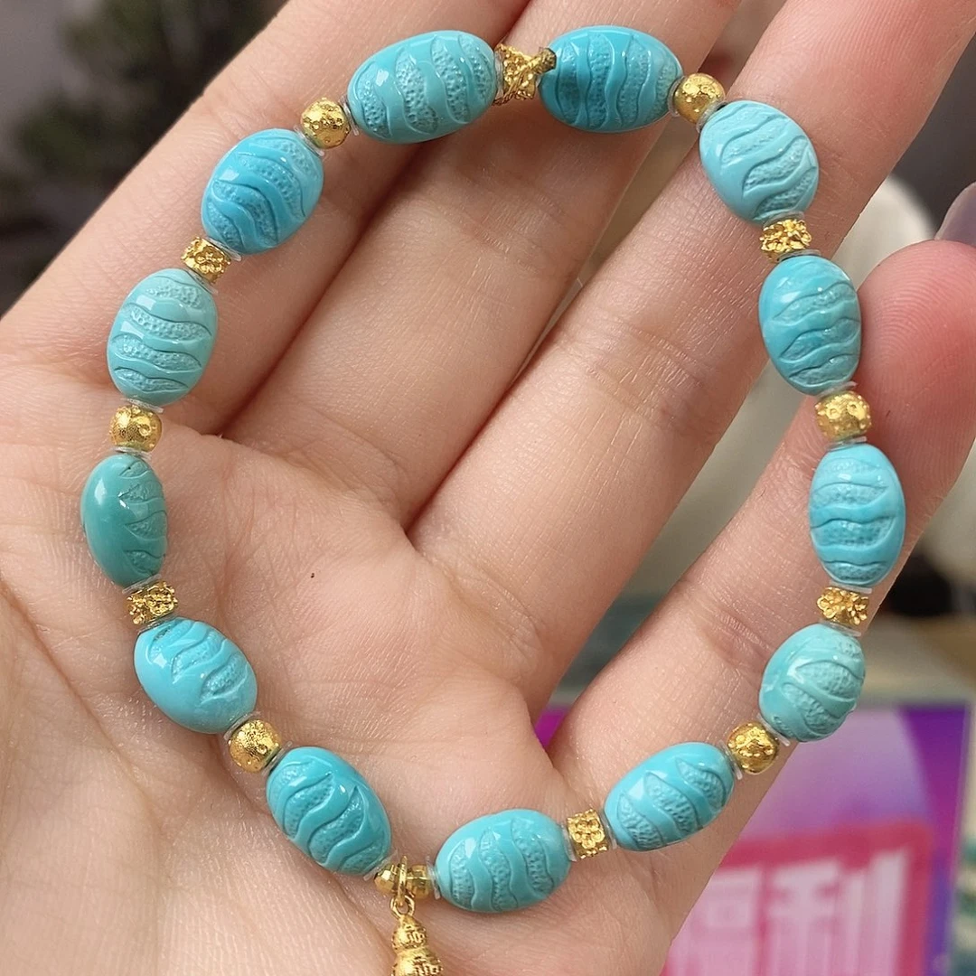 绿松石18K金镶嵌珠宝奇石