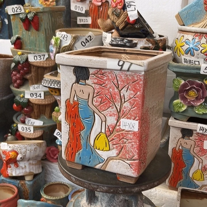 粗陶材质多肉花盆