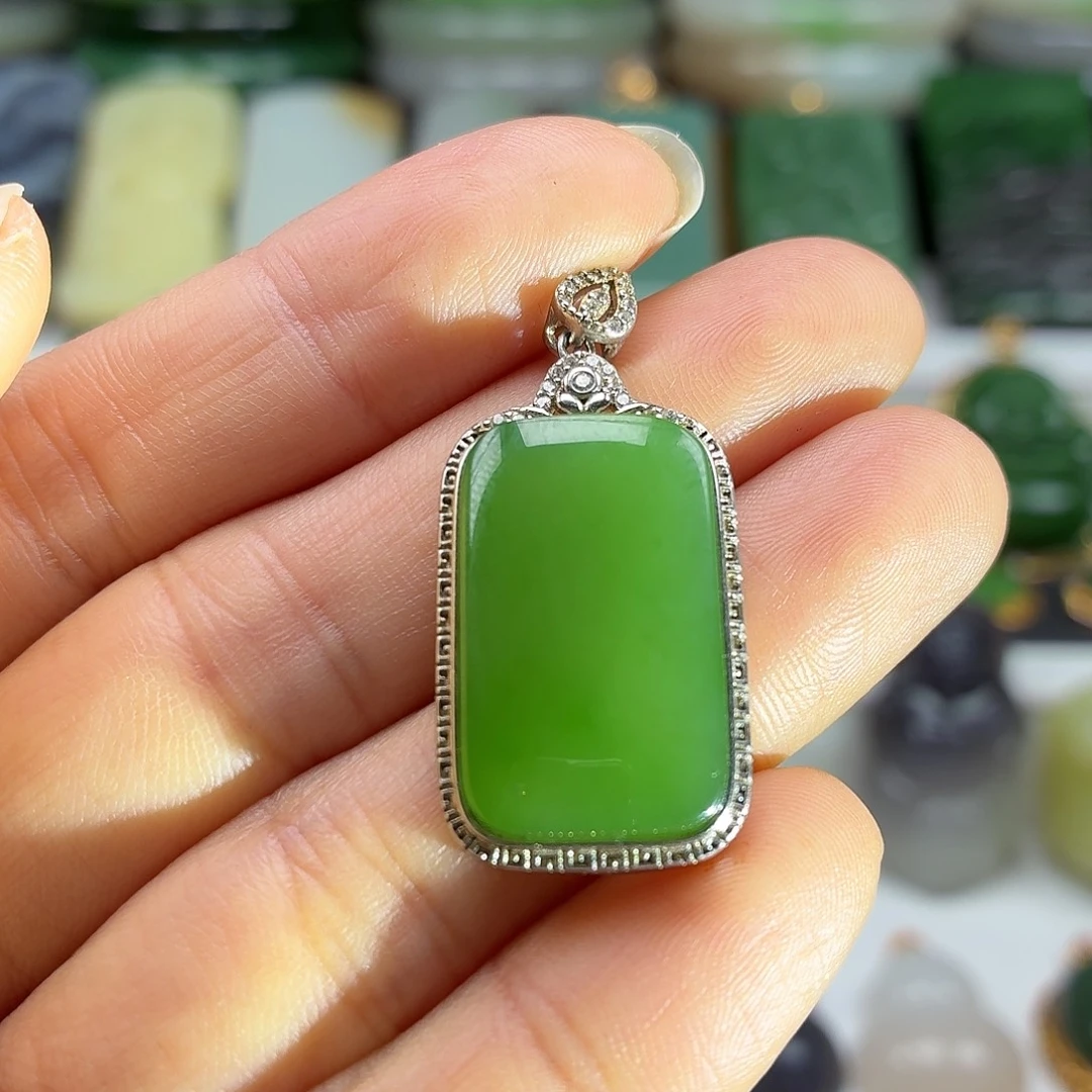 和田玉银S925镶嵌颈饰