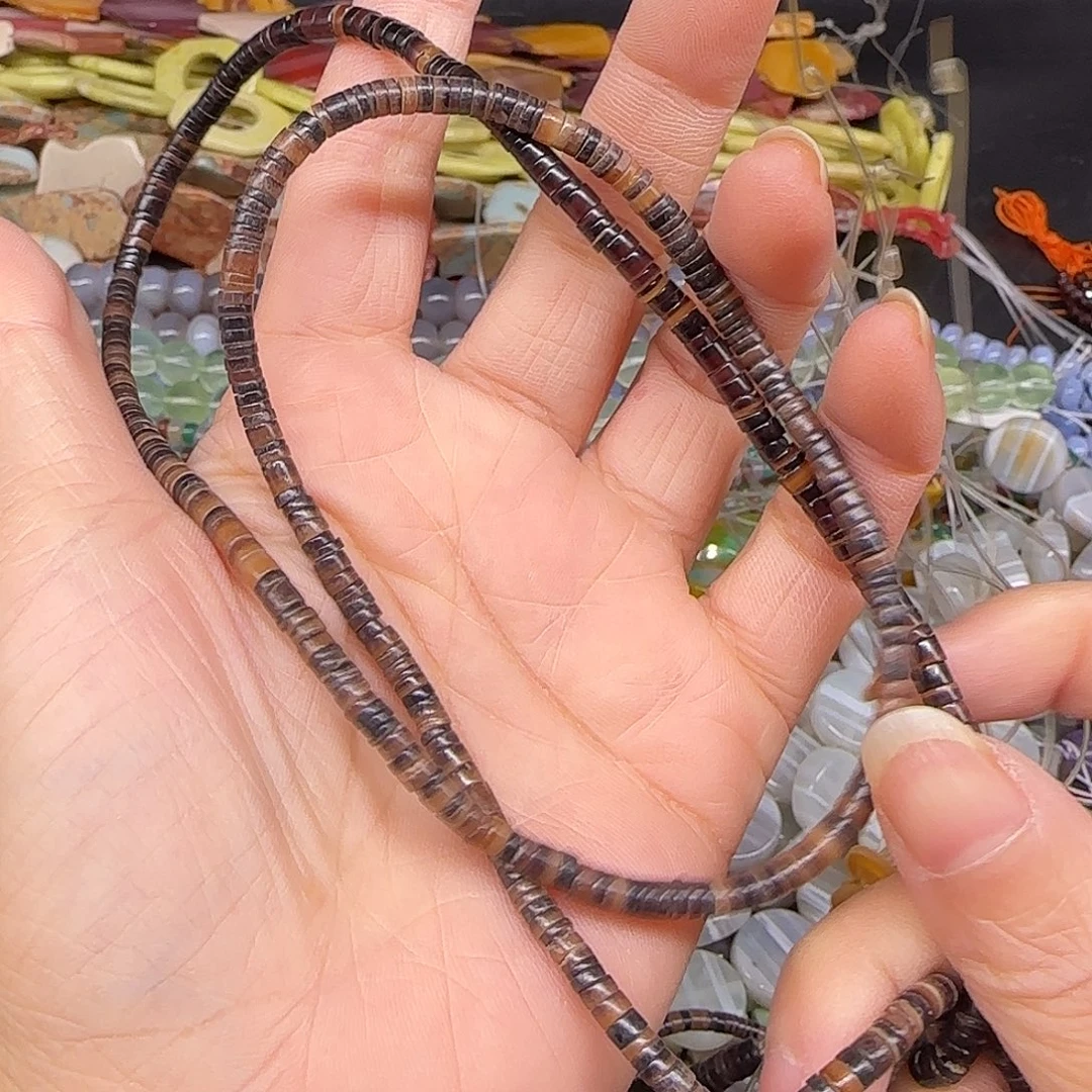 玛瑙/玉髓合金珠宝半成品老贝壳3mm一条加长