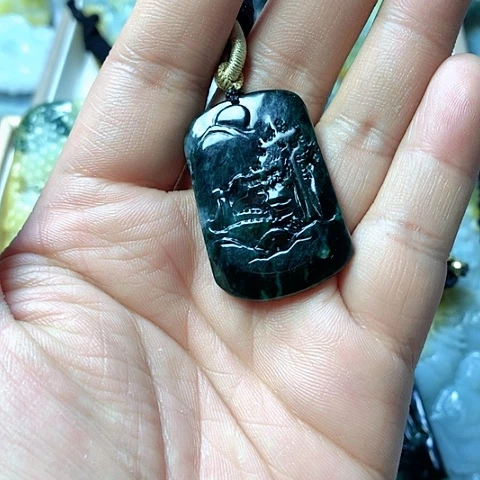 翡翠颈饰未镶嵌天然缅甸翡翠a货