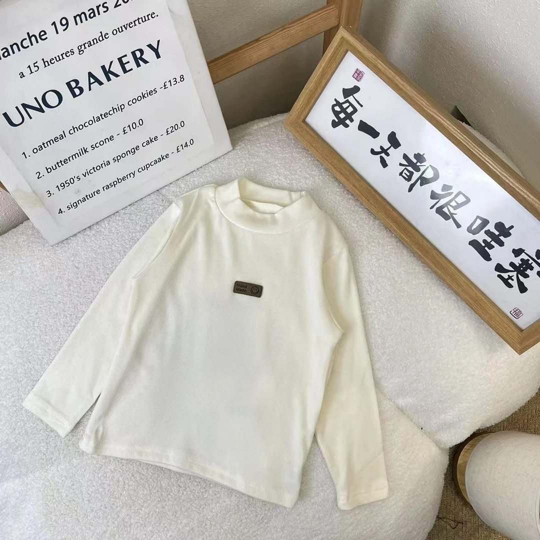 【现货】dds-2464 白 7-15休闲 时尚儿童长袖百搭打底衫