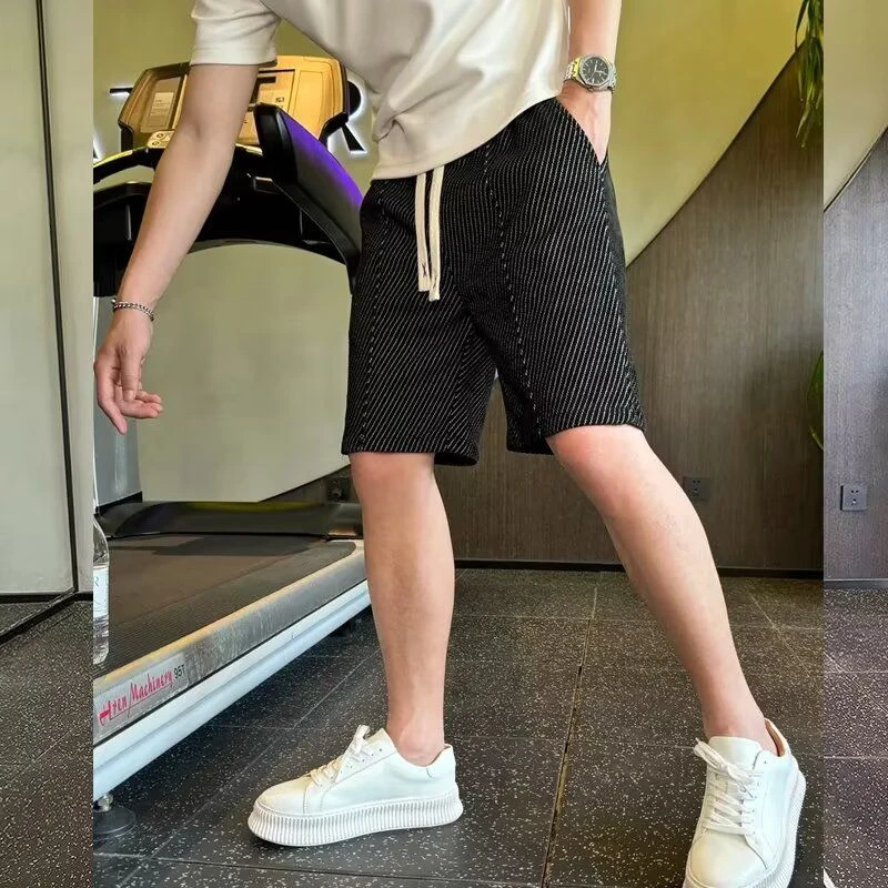 高端薄款潮牌休闲短裤男士夏季新款百搭中裤宽松速干沙滩裤五分裤