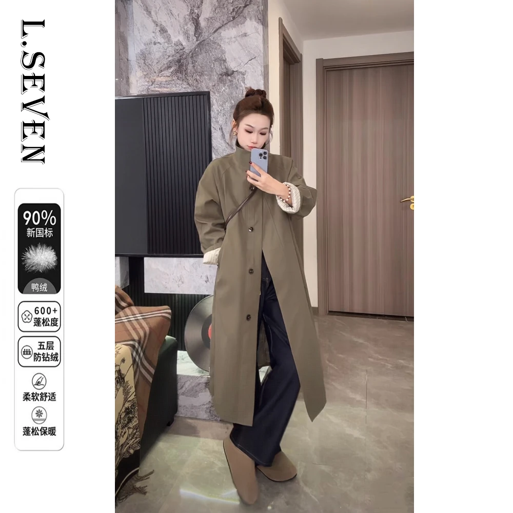 【羽绒风衣】都市浪漫~新款宽松显瘦小个子韩版休闲英伦风衣外套女