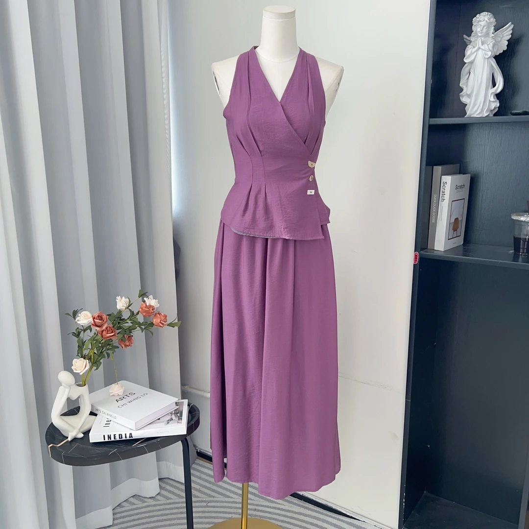 拉夏贝尔25夏季新气质时尚高级收腰显瘦连衣裙 10867 QCK