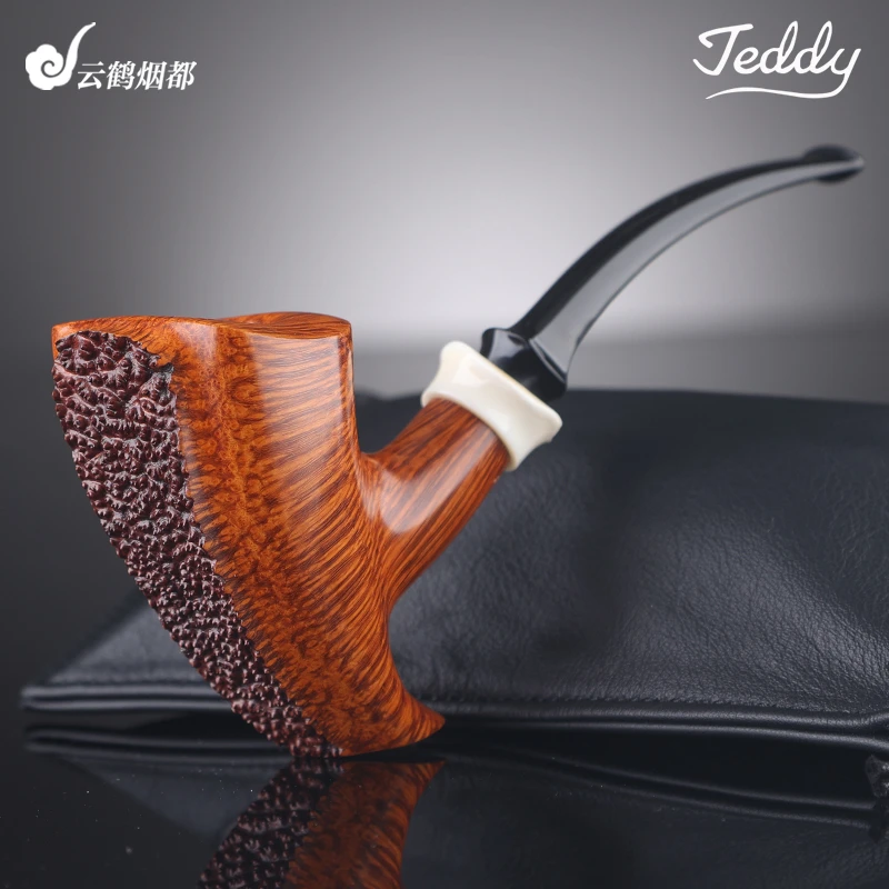 云鹤丹麦Teddy泰迪手工石楠木烟斗光面Mohawk莫霍克人双鹰级烟斗