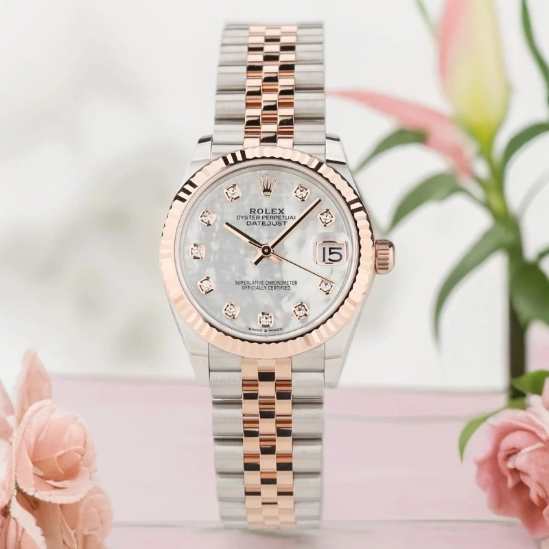 99新 Rolex/劳力士 日志/278271/白贝母/23年全套/31/18K玫瑰金