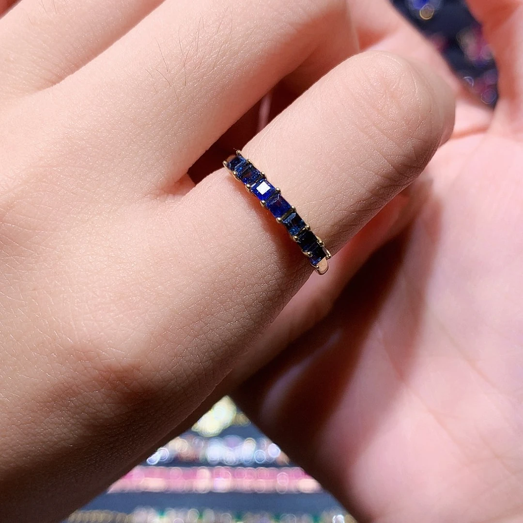 蓝宝石戒指银S925镶嵌