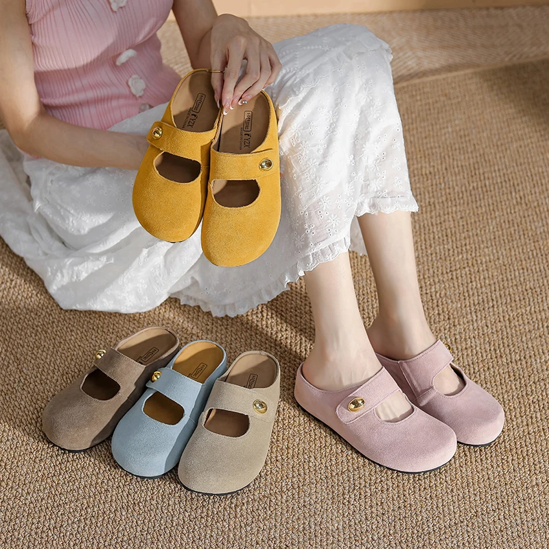 增高5cm厚底博肯鞋女外穿拖鞋勃肯鞋2025夏新款百搭包头半拖鞋子