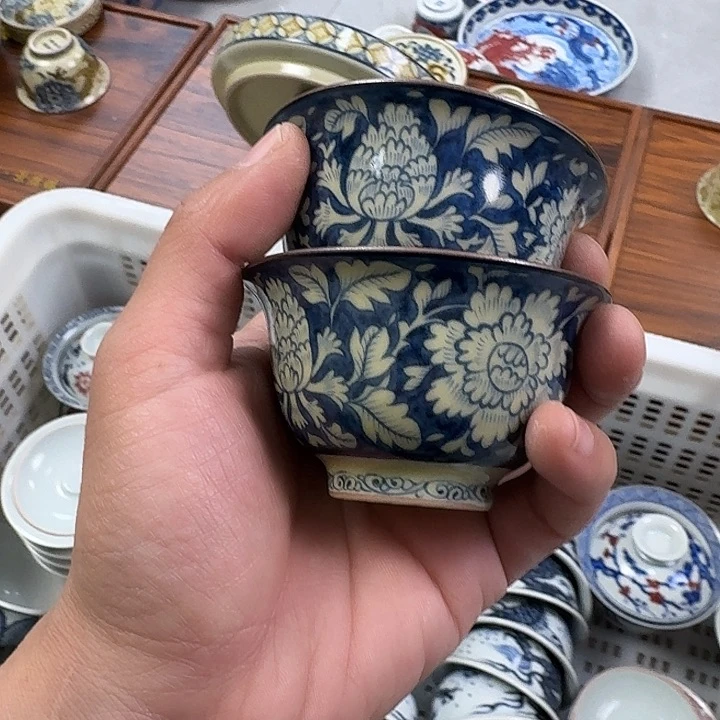 瓷片明*二号釉国色天香客杯拍一发二