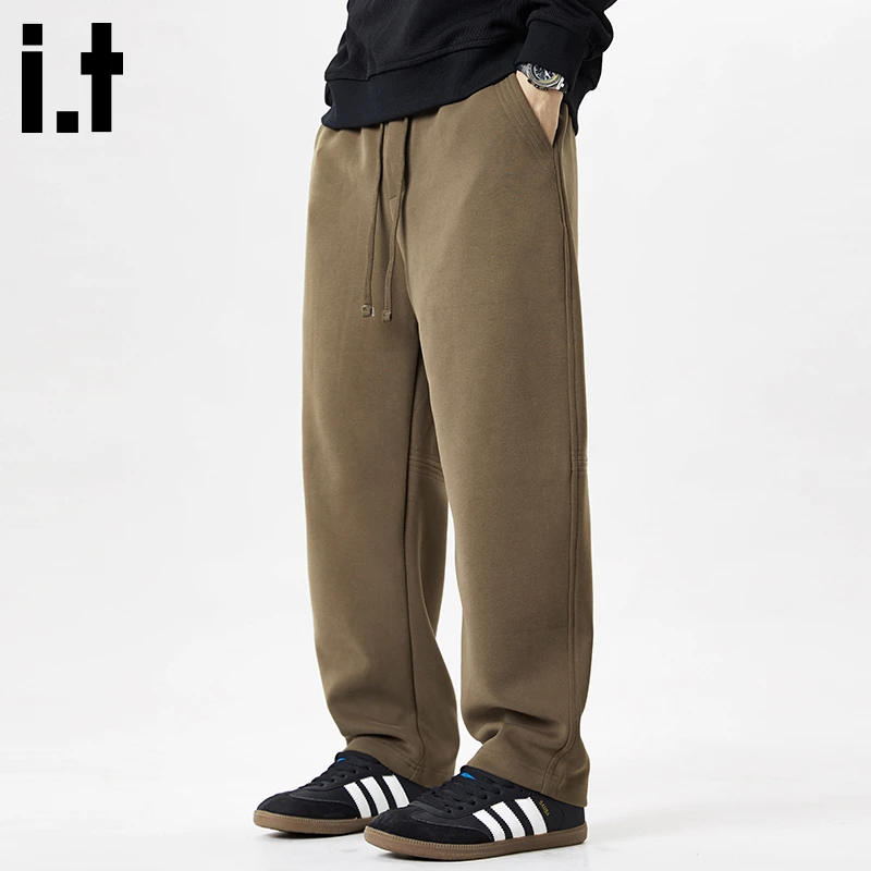 i.t:CHOCOOLATE男士运动休闲裤2025秋冬新款舒适百搭感觉感直筒裤