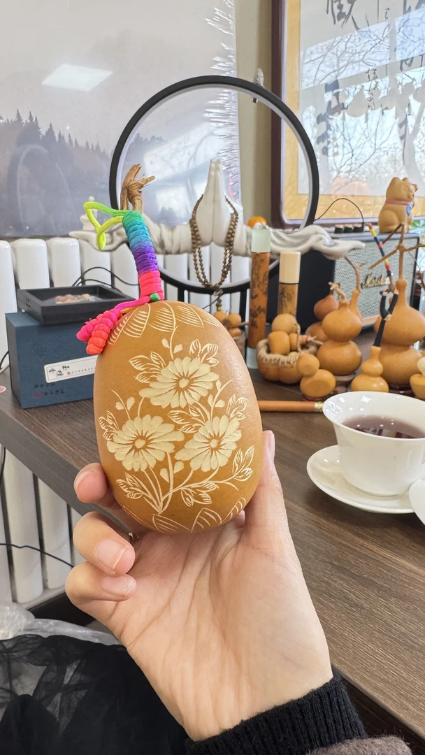 非遗传承片花工艺天然葫芦 把玩摆件