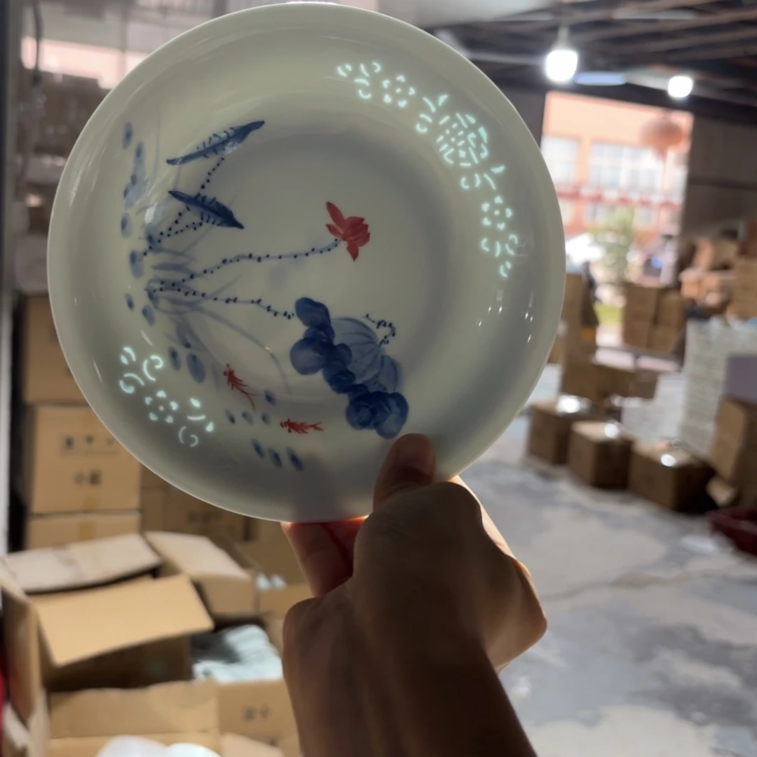 玉瓷景德镇陶瓷骨碟盘子微瑕两只