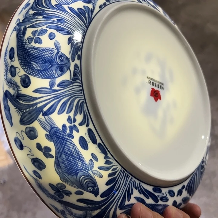 九寸鱼藻窝盘一个陶瓷