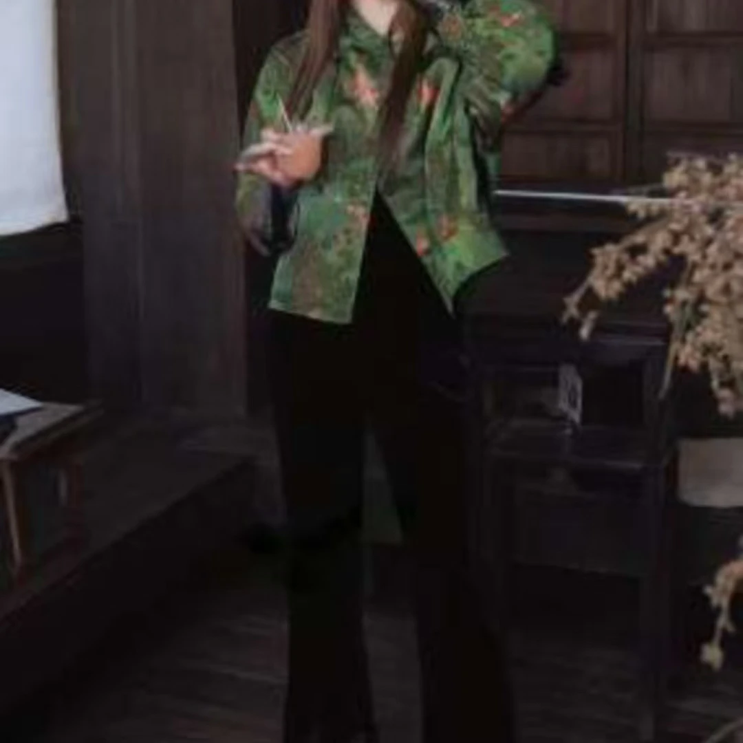 新款新中式时尚洋气复古中国风双面穿外套休闲裤女装