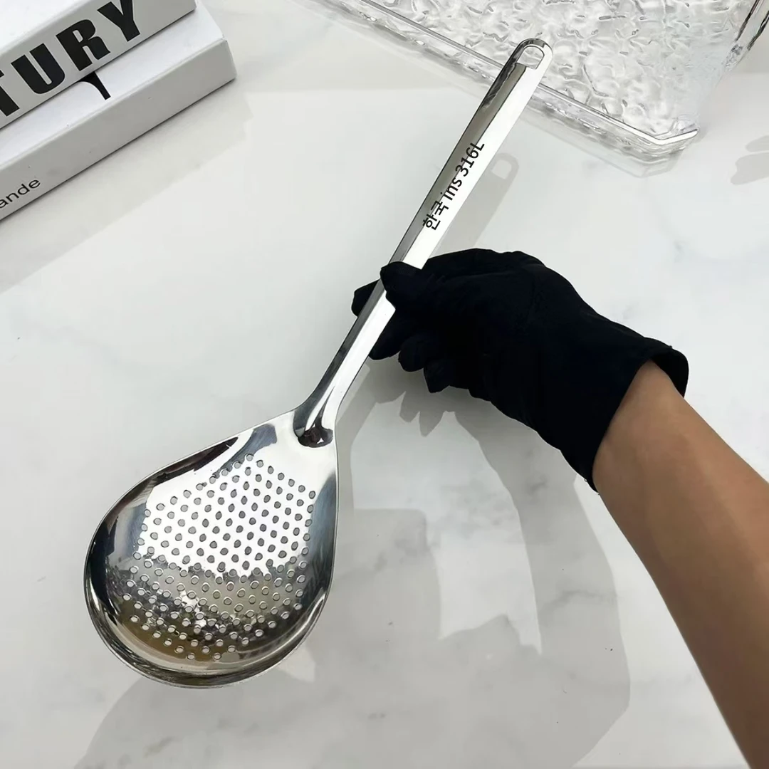 316L不锈钢花椒漏勺家用厨房捞面条饺子面条捞勺沥水油炸漏网