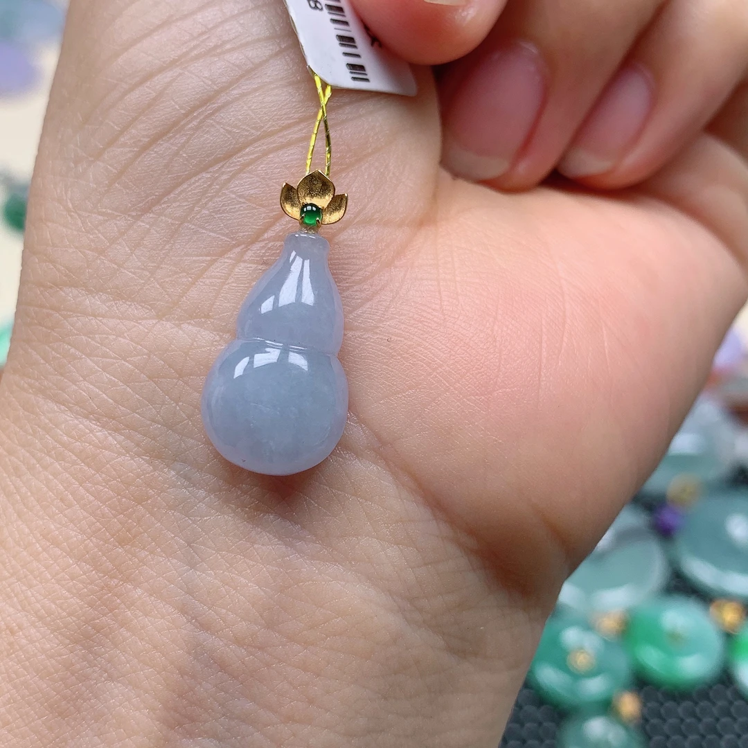 缅甸天然A货翡翠，紫罗兰葫芦 编号13/521尺寸18.3-11.3-6.1