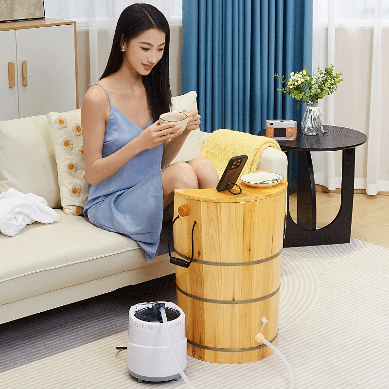 泡脚木桶家用实木养生桶熏蒸桶蒸脚洗脚足浴桶家用汗蒸木质高深桶