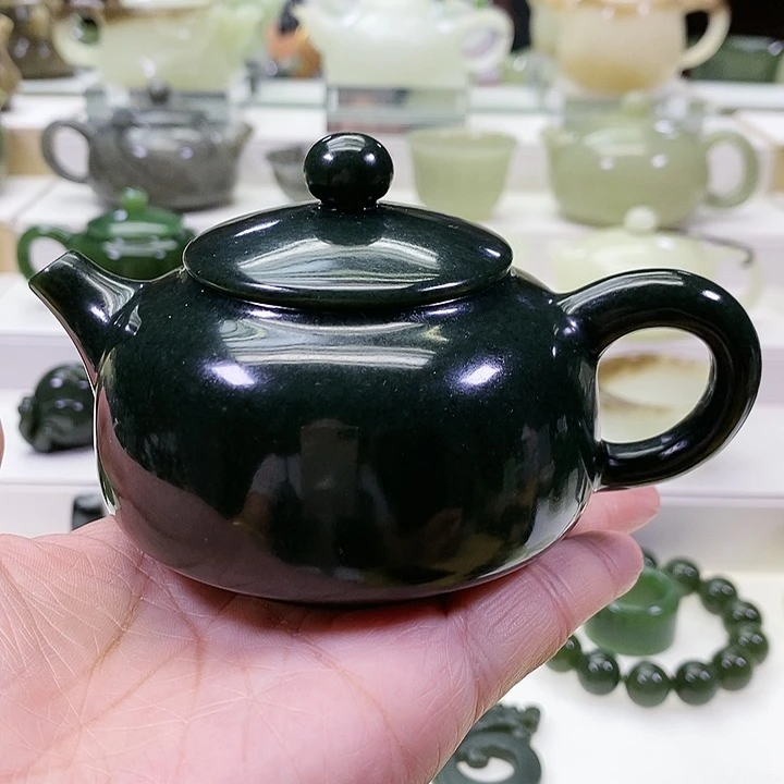 和田玉未镶嵌挂件茶壶170ml（微瑕）