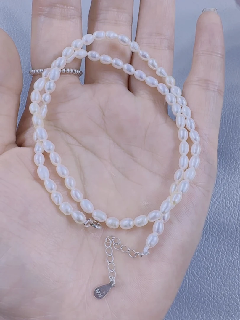 无核淡水珍珠米珠项链