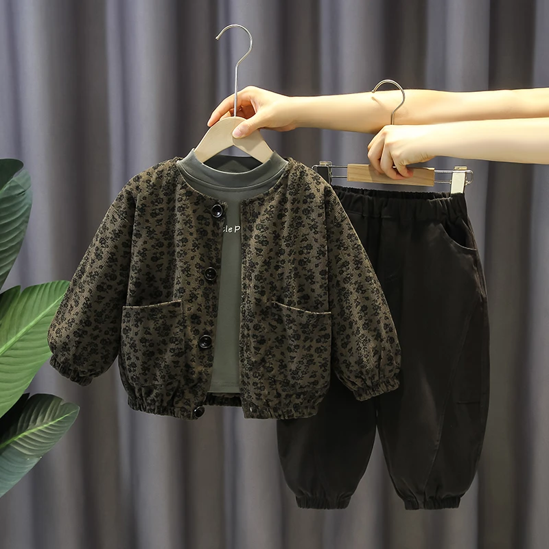 男童套装秋装2025新款儿童装韩版洋气三件套男宝宝春秋款休闲衣服
