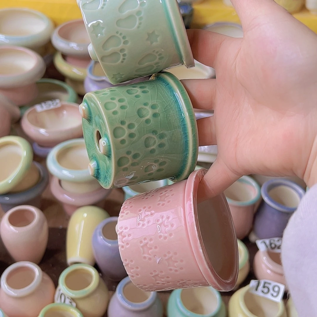 红陶陶瓷花盆当场满12包邮