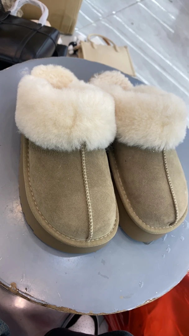 包头毛毛拖鞋女外穿1922新款冬季皮毛一体雪地靴厚底加绒半拖棉鞋