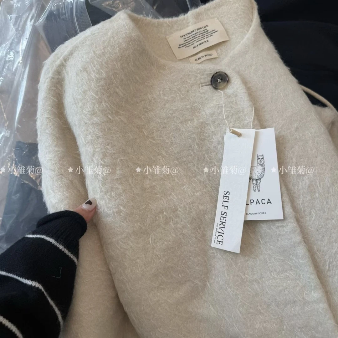 韩国正品 奶白苏丽大衣 联系店铺客服购买