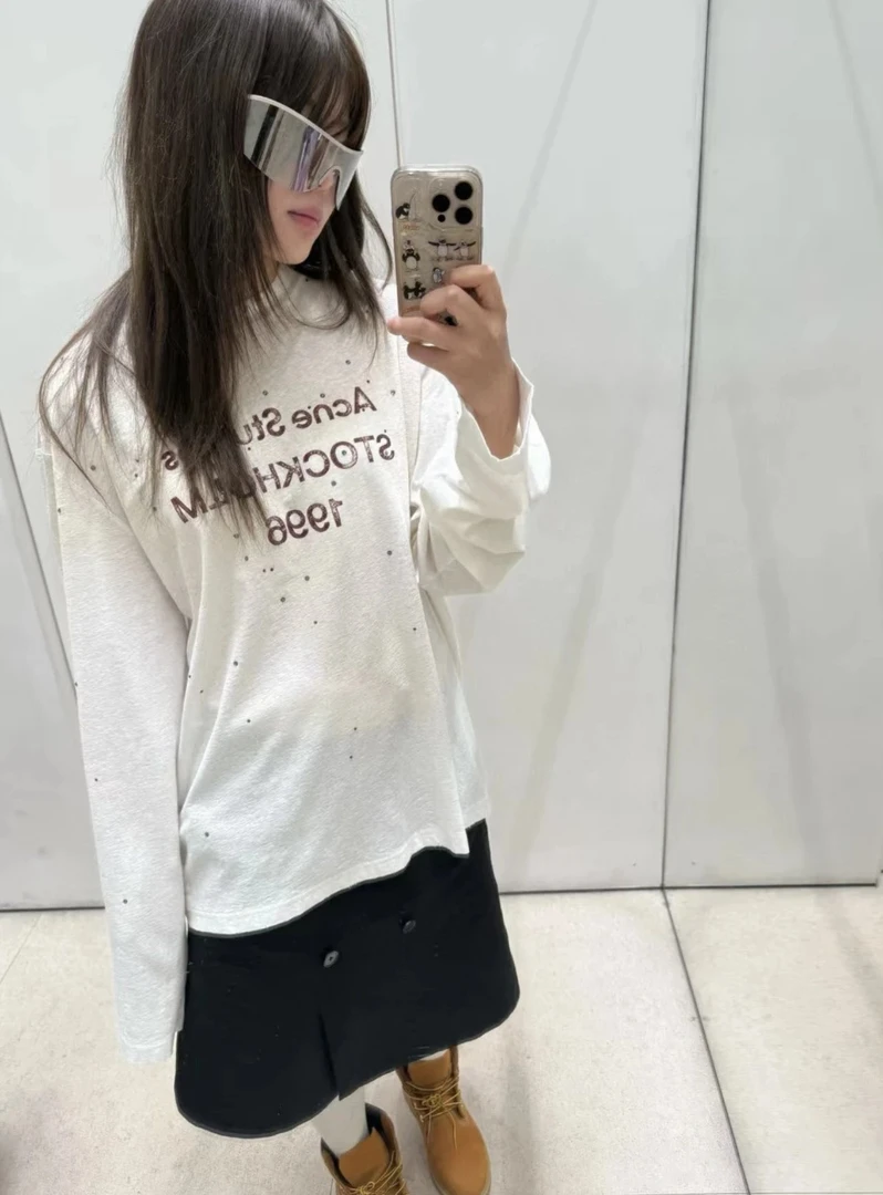 带钻长袖【原厂面料+原版原标】25春夏新款 AC家限定 1996喷绘做旧T