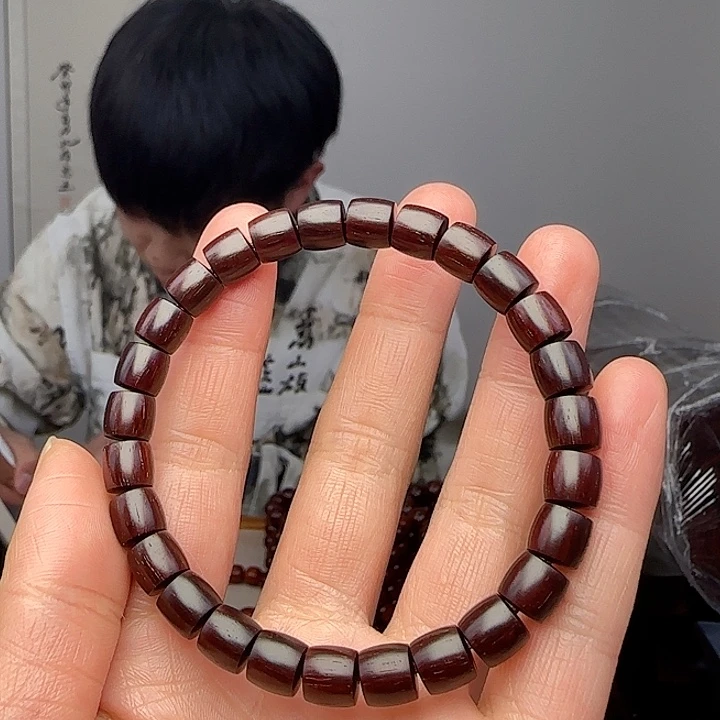 小叶紫檀手串/手链檀香紫檀7×7.5直切高