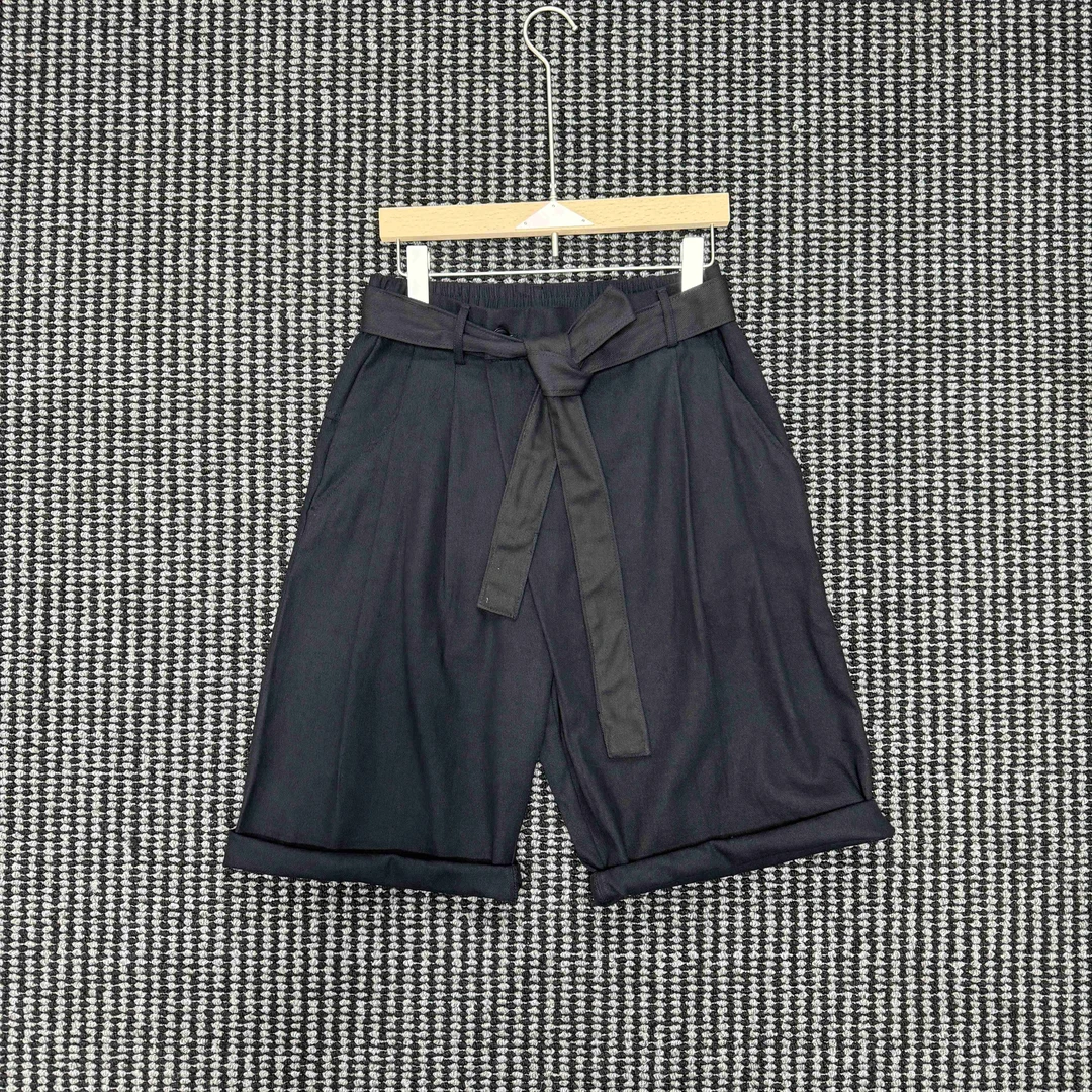 N2596日系小众不对称设计师款七分裤男士休闲裤简约潮流宽松时尚