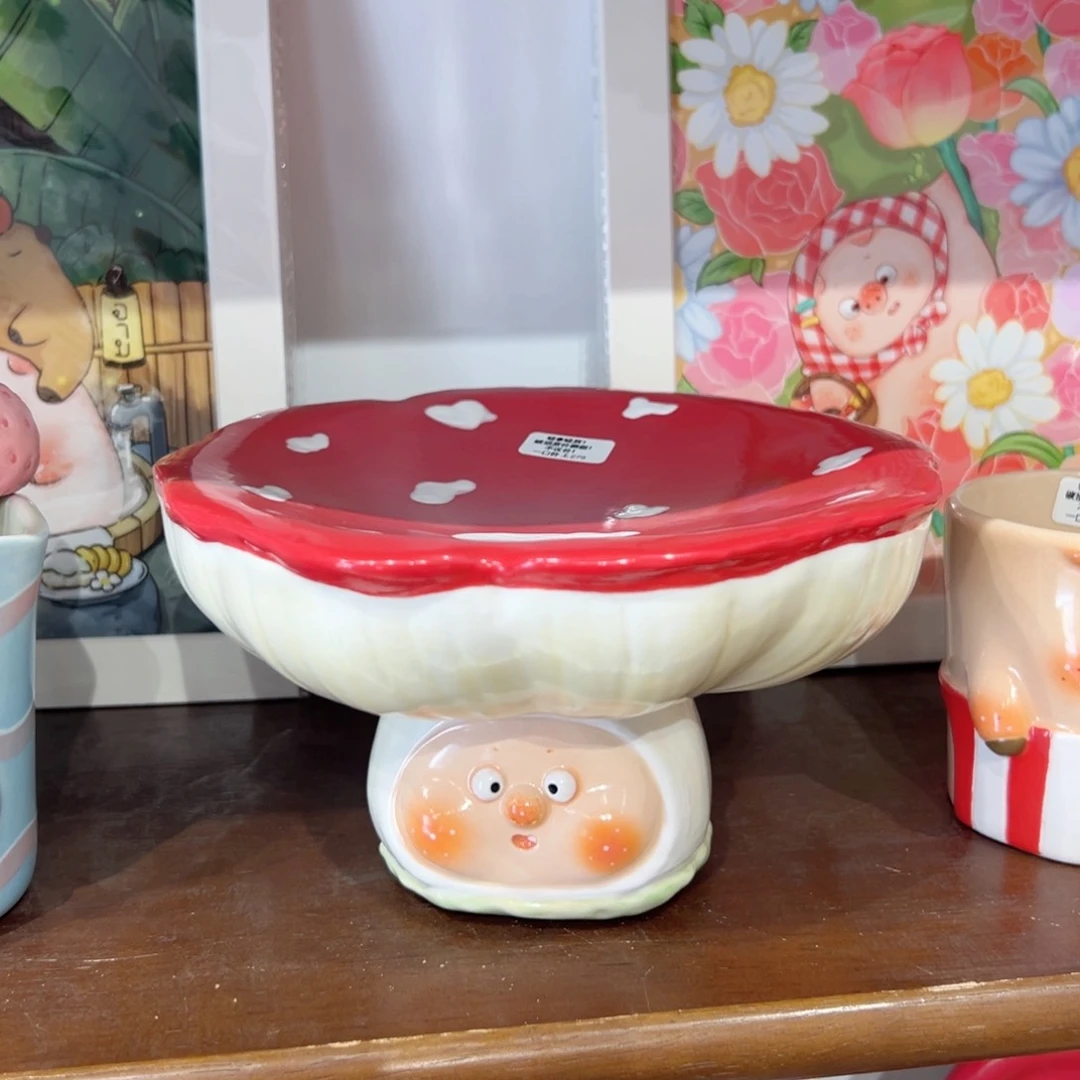 陶瓷艺术一个豆豆蘑菇盘