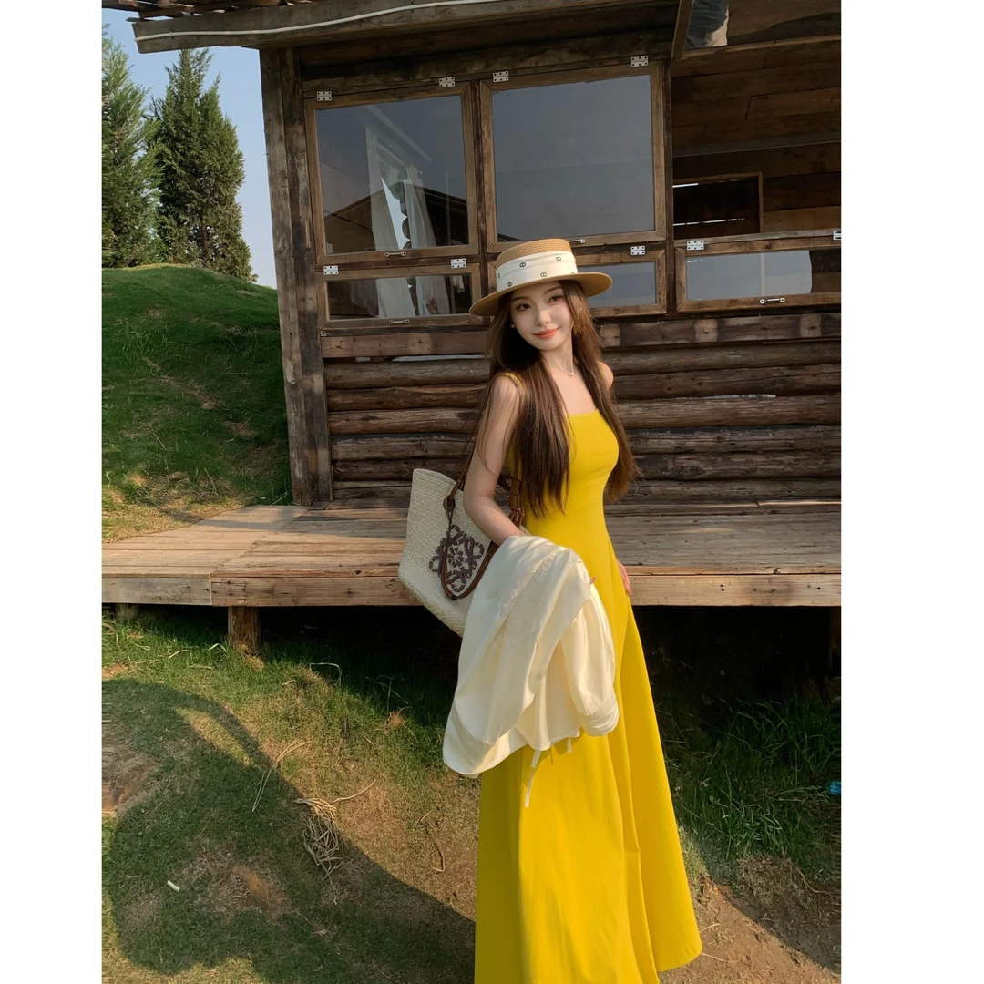 SZA【美妙梦境】夏季新款气质名媛无袖吊带修身背心连衣裙A-1715