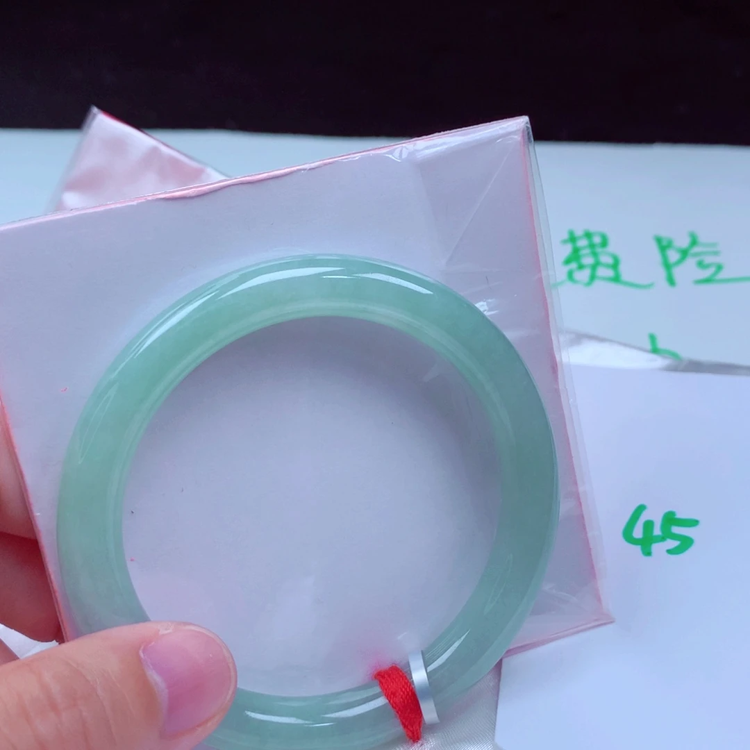 未镶嵌手镯翡翠缅甸天然A货翡翠手镯54.9圆条