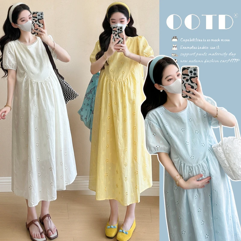 时尚高级感孕妇装夏装连衣裙夏季韩版宽松裙子潮流孕妈装连衣裙