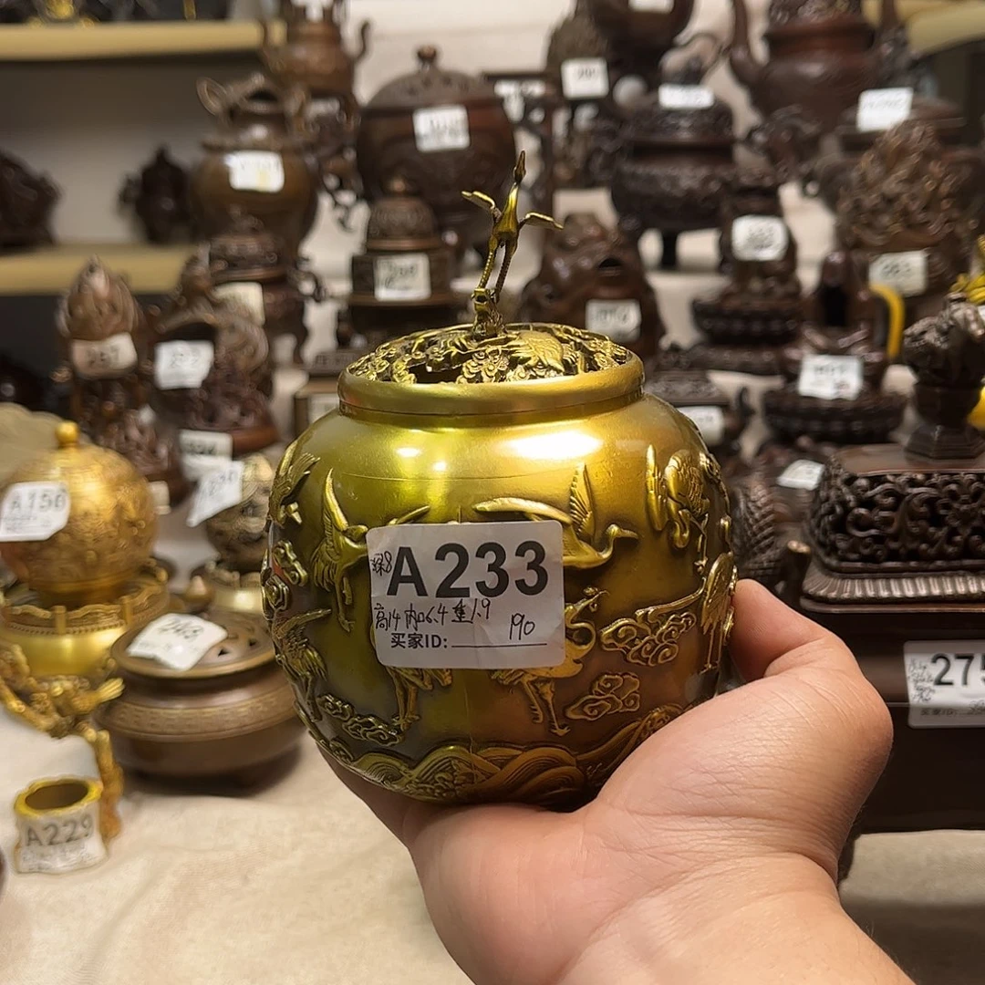 十**子黄铜材质机制炉两个栗子红色5555544